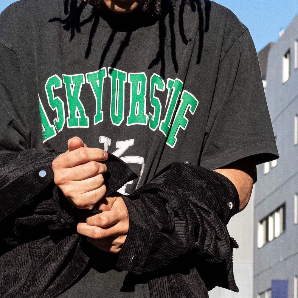 

askyurself KD College Tee Limited Joint Short Sleeve T-shirt Washed Black S M L XL