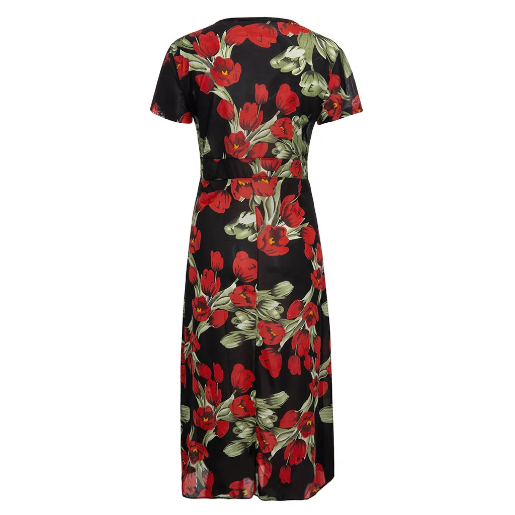 Женское длинное платье макси с цветочным принтом вечерние платья больших