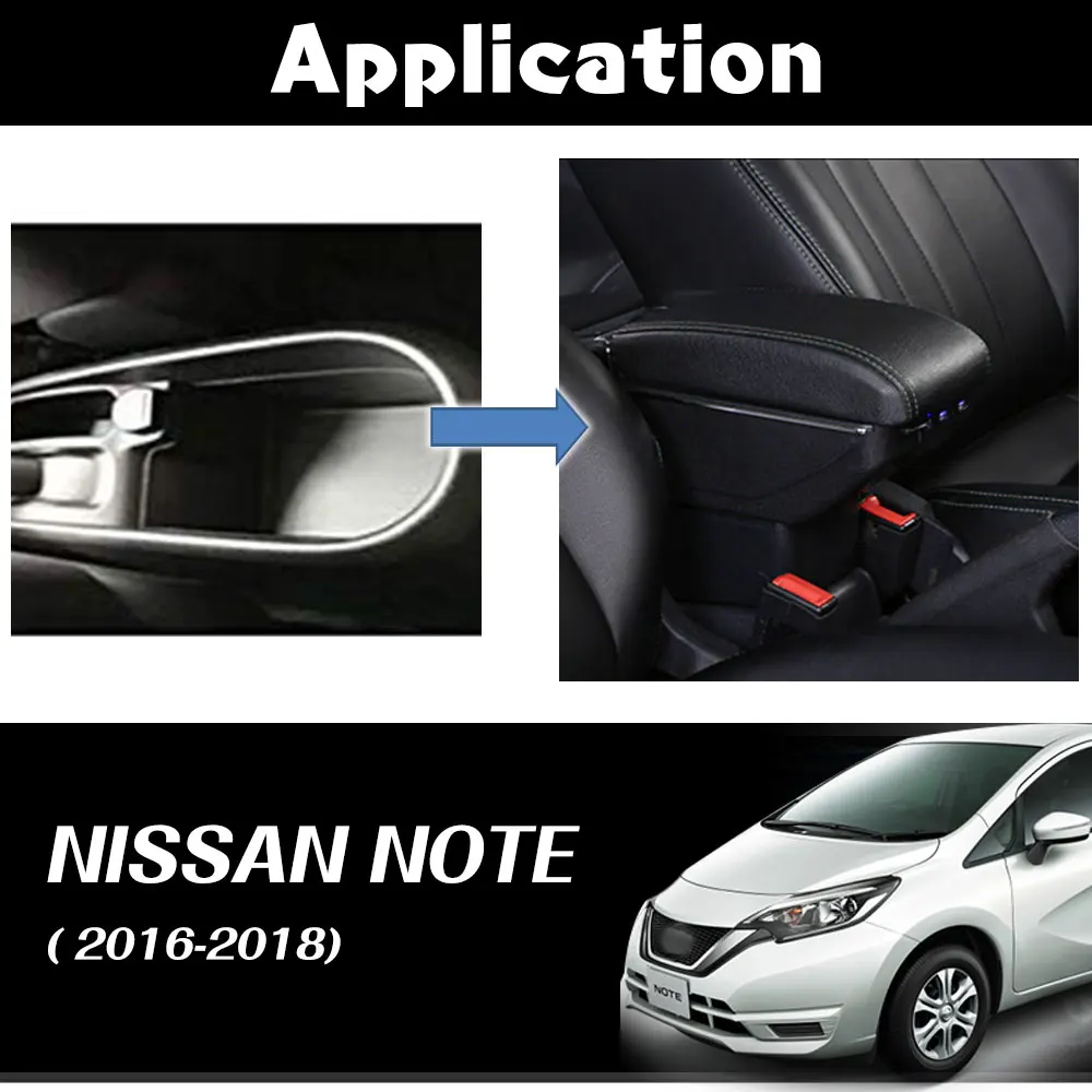 Для Nissan Note кожаный подлокотник коробка центральный магазин содержание для