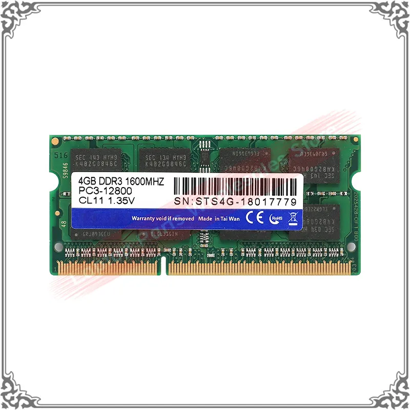 Ноутбук 4 ГБ 8 DDR3 1600 МГц PC3-12800 CL11 1 35 в STS4G-18017779 ddr 3 PC RAM ГБ/8 Гб памяти для ноутбука |