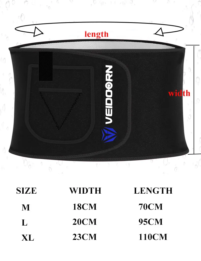 Veidoorn профессиональная поддержка талии триммер для тренажер унисекс спины пояс