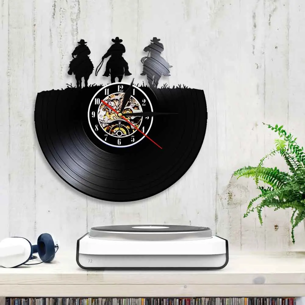 Подкова в виде лошади 3D настенные часы стиле американских ковбоев знак