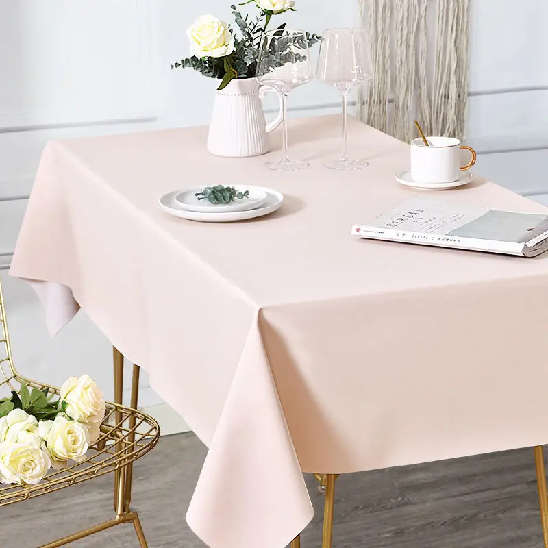 

Pure Color Pu Leather Boutique Table Cloth Ins Wind Waterproof and Oil-proof Disposable Rectangular Coffee Table Table Cloth