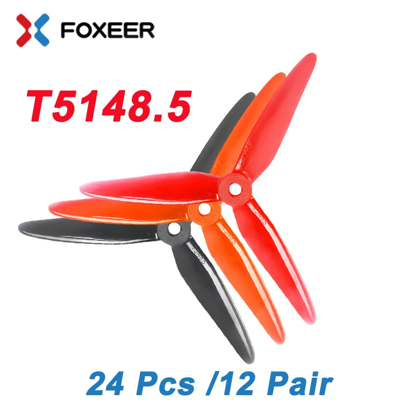 

24pcs/12 pairs DALPROP SpitFire T5148.5 5148 3 blade 7mm Propeller Dynamic Balance Props CW CCW Born for RC FPV Racing Drone