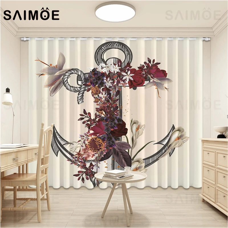 Атомакс морской занавес s пустынные шторы с изображением якоря для гостиной