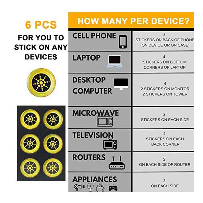 10 шт. EMR скалярная энергетическая наклейка для телефона анти-радиационный чип