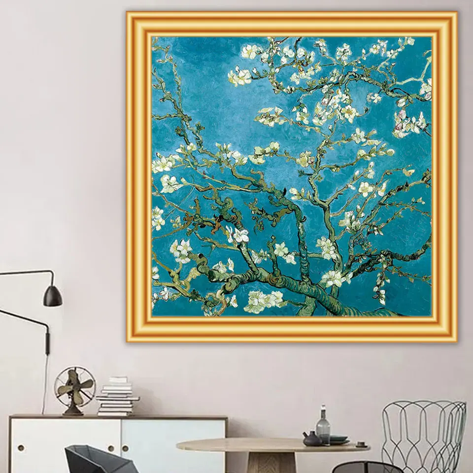 Полноформатная Алмазная вышивка всемирно известная цветок миндаля от Ван Гога