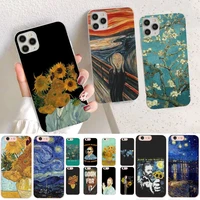 yndfcnb van gogh oil painting phone case for iphone 13 11 12 pro xs max 8 7 6 6s plus x 5s se 2020 xr case