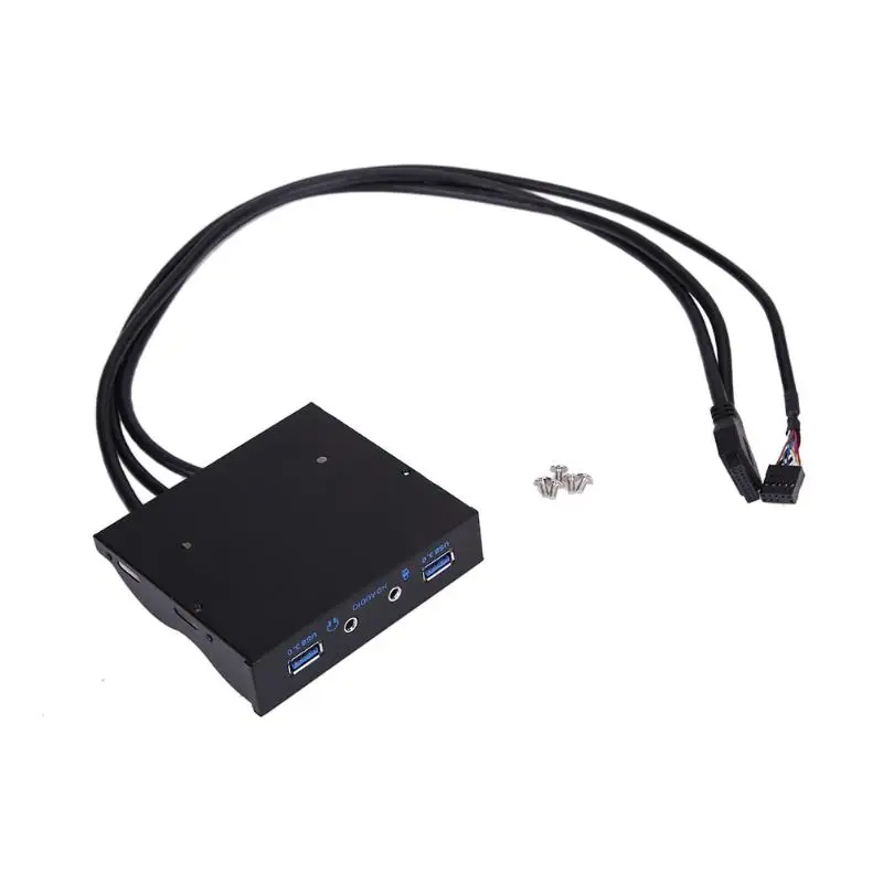 3,5 в 4 порта 20 Pin к USB 3,0 концентратор с HD аудио ПК флоппи расширения передней панели компьютера сплиттер конвертер адаптер разъем