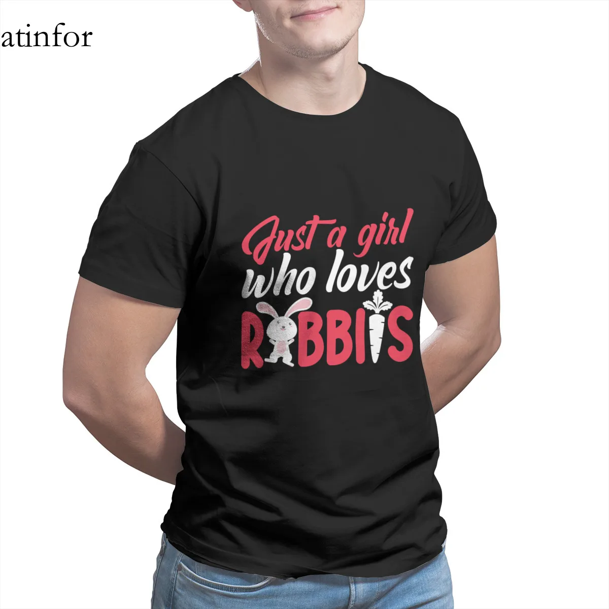 

Just A Girl Who Loves Rabbits passionate cool cute T-Shirt Couples Matching Kawaii Anime Oversized Tops Men Clothing 15924
