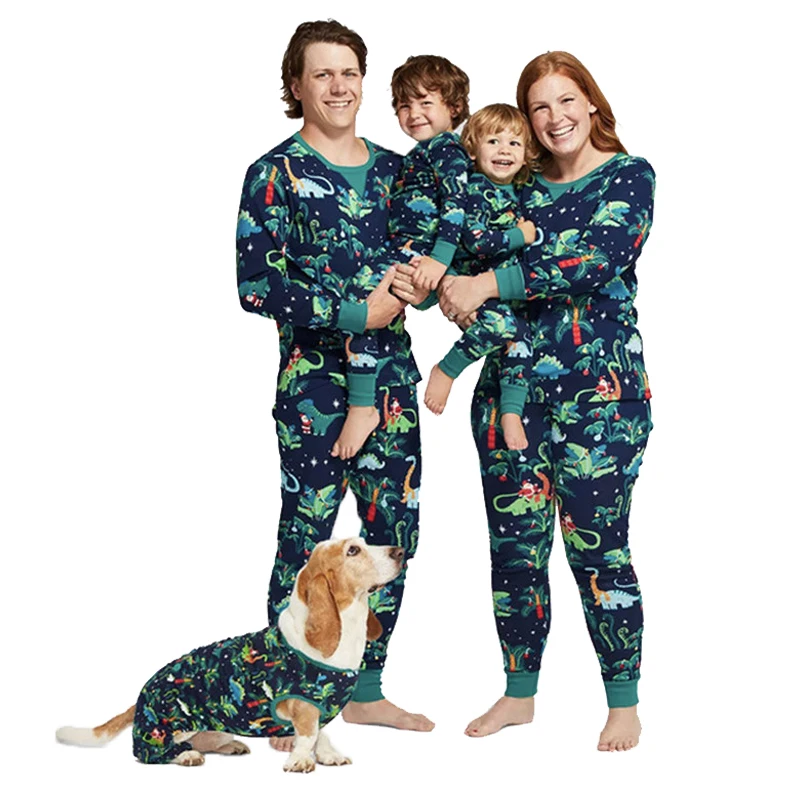 

Комплект пижамы, футболка и штаны, для детей и взрослых, на Рождество, 2021