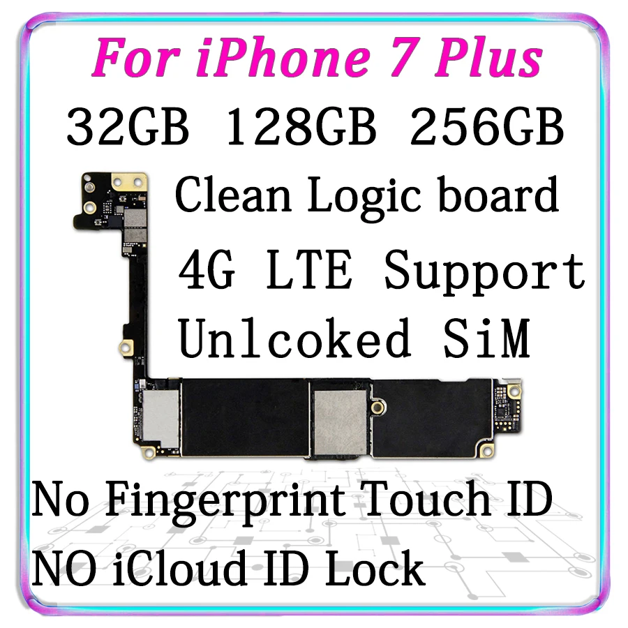 32GB 128GB 256GB для iphone 7 Plus материнская плата разблокированная материнская плата для iphone 7 P материнская плата с/без Touch ID хорошо протестирована MB