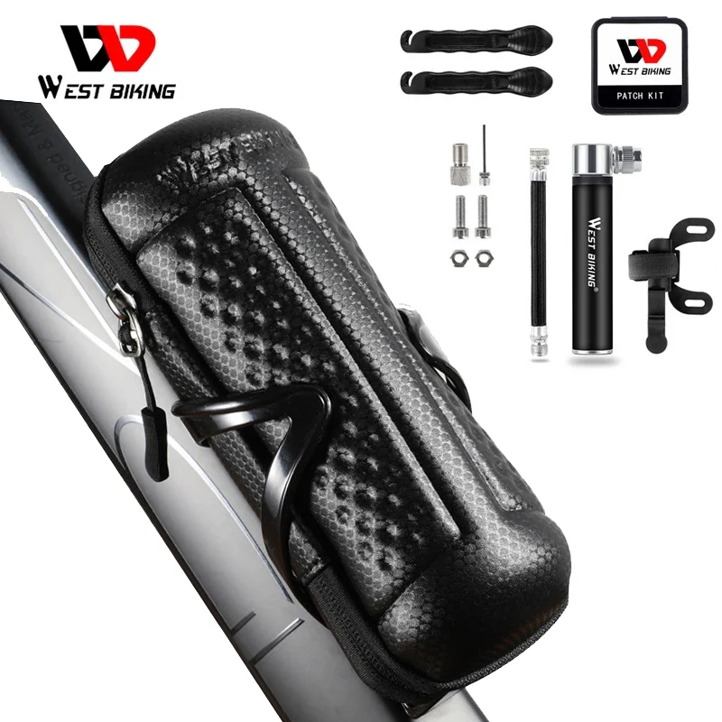 

WEST BIKING Portable Bicycle Repair Tool Kit Storage Bag Bike Pump Tire Tyre Lever Bottle Cage Cycling Repair Tools Kits Set