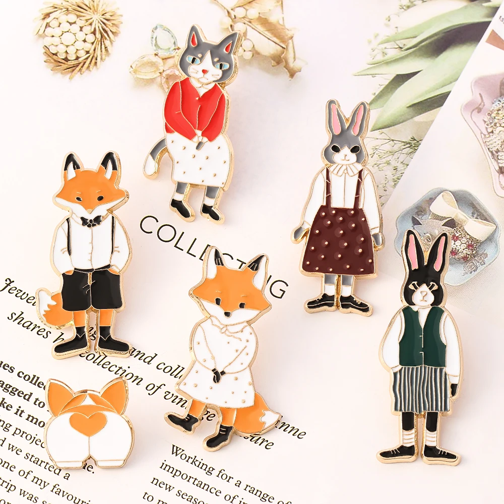 Креативная Лисичка эмалированная брошь лиса мистер MS Детские Броши одежда