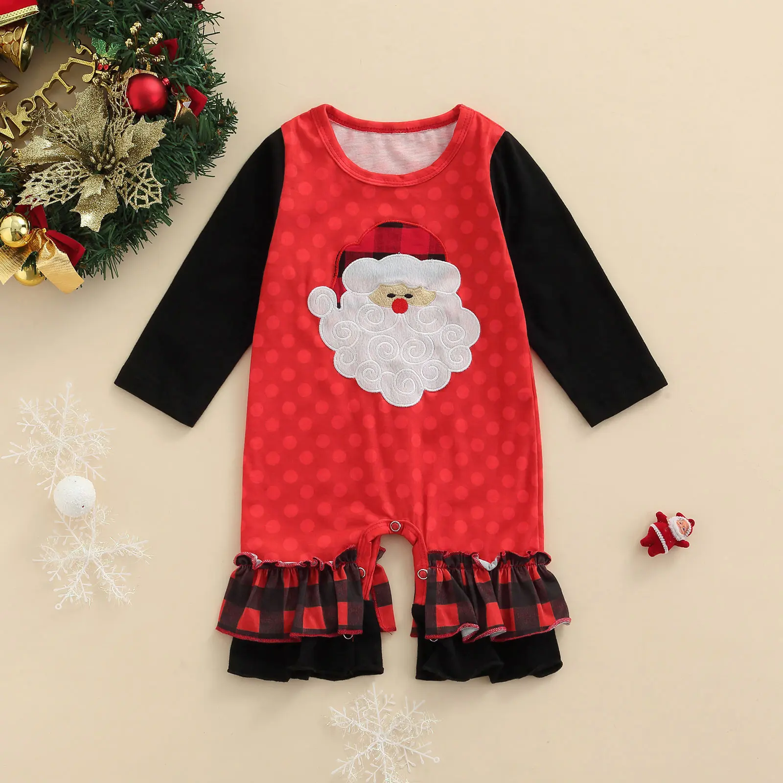 

Baby Clothing Newborn Christmas Romper Cartoon Printed Stitch Long Sleeve Bodysuit Toddler Girls Boys Spring Fall Jumpsuit 0-18M