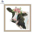 Красота корова DIY ручной работы вышивка крестом наборы животный узор рукоделие вышивка набор 14CT 11CT Счетный холст печать домашний декор