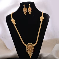 jewelry set 24k gold color jewelry sets for women bridal luxury necklace earrings set indian african wedding heart gifts