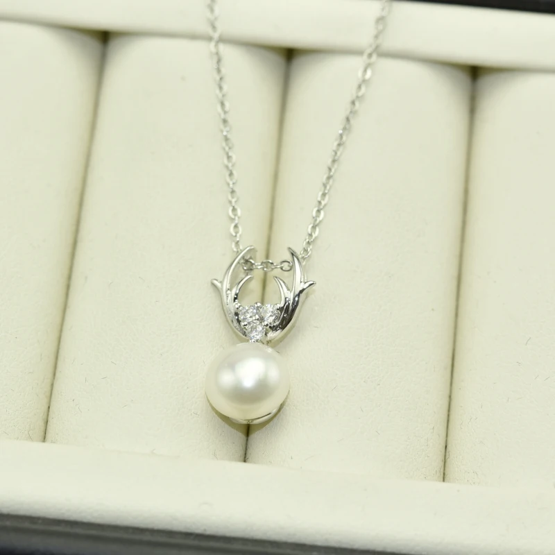 Жемчужное ожерелье SHDIYAYUN New Fine Jewelry из натурального пресноводного жемчуга с серебряным креплением 925 для женщин с подвеской в виде оленя.
