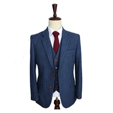 2021new lã azul espinha de peixe retro cavalheiro estilo feito sob encomenda ternos masculinos alfaiate terno blazer ternos para homem 3 peça (4)