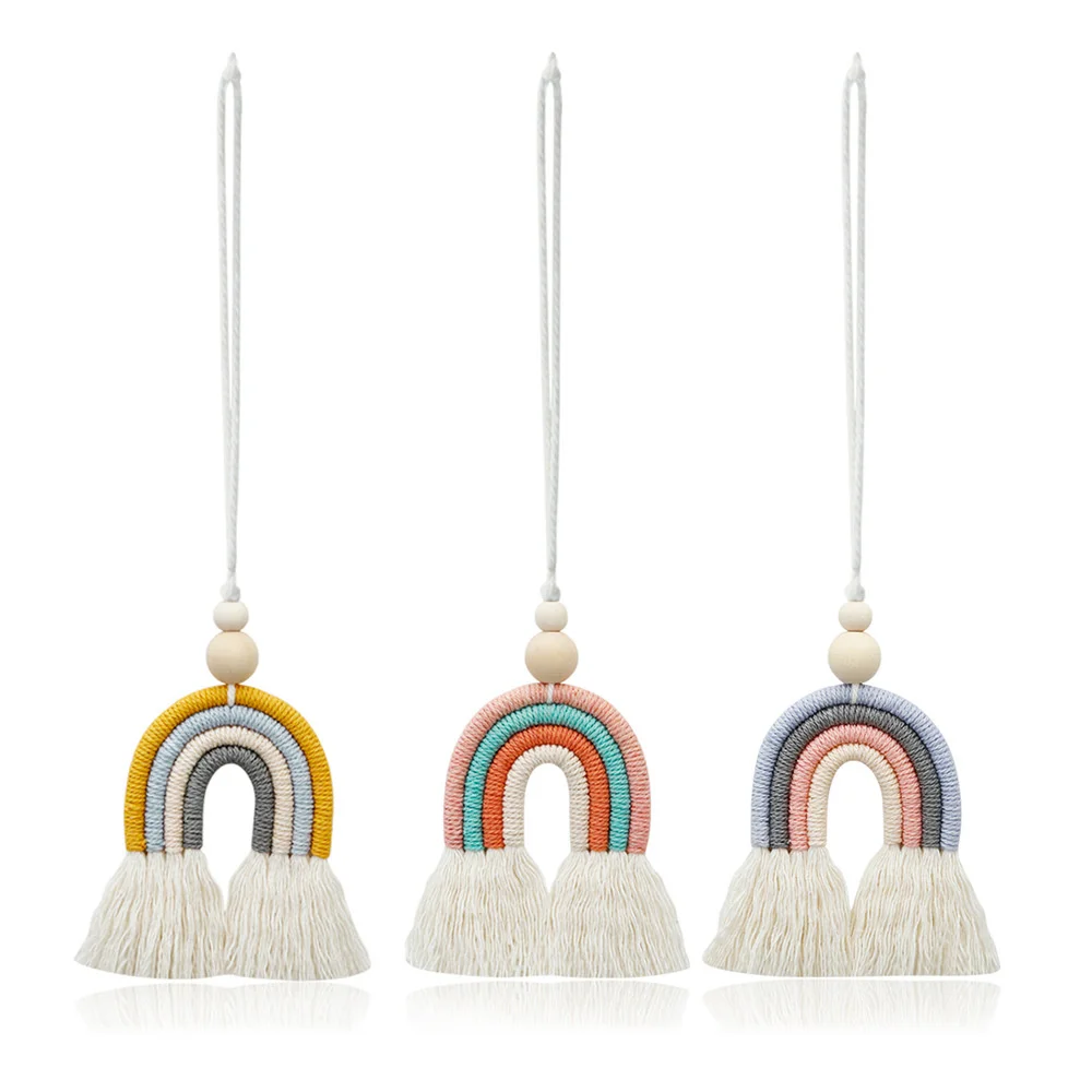 

Creative Cute Rainbow Decor Hanging Pendant Ornament Car Rear View Mirror Car Pendant Hanging Auto Styling Accessories 3 Color