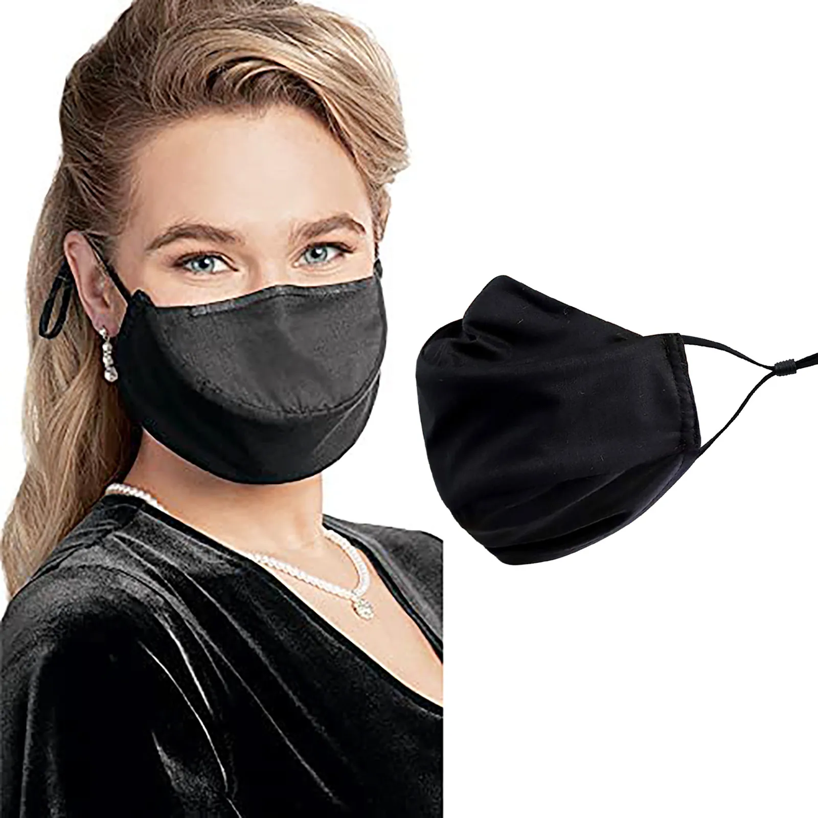 

Adult Masks Black Washable Cotton Masks Reusable Adjustment Convenient Cotton Masks Filter Pm2.5 Mask Earloop Bandage Facemask