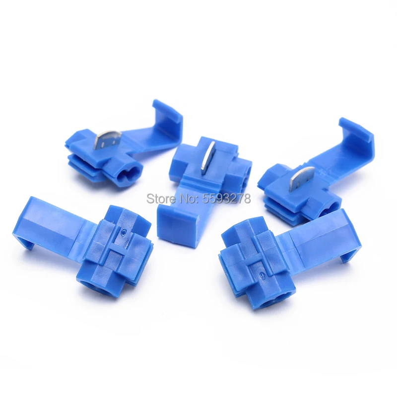 20PCS/LOT LOCK QUICK SPLICE WIRE CONNECTORS 10-22 AWG Cable Crimp Connectors Electrical Wire Terminals Blue Connector | Обустройство