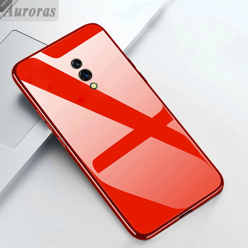 Auroras для OPPO Reno чехол из закаленного стекла 10X Zoom с мягкой ТПУ рамкой