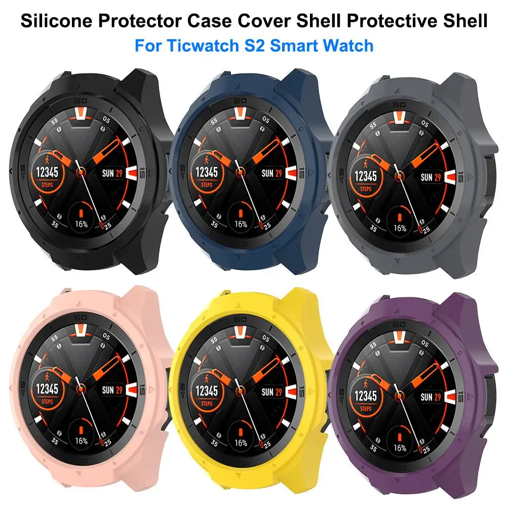 

Смарт-часы рамка защитный чехол для Ticwatch S2 замена Анти-Царапины силиконовые смарт-часы крышка оболочки аксессуары