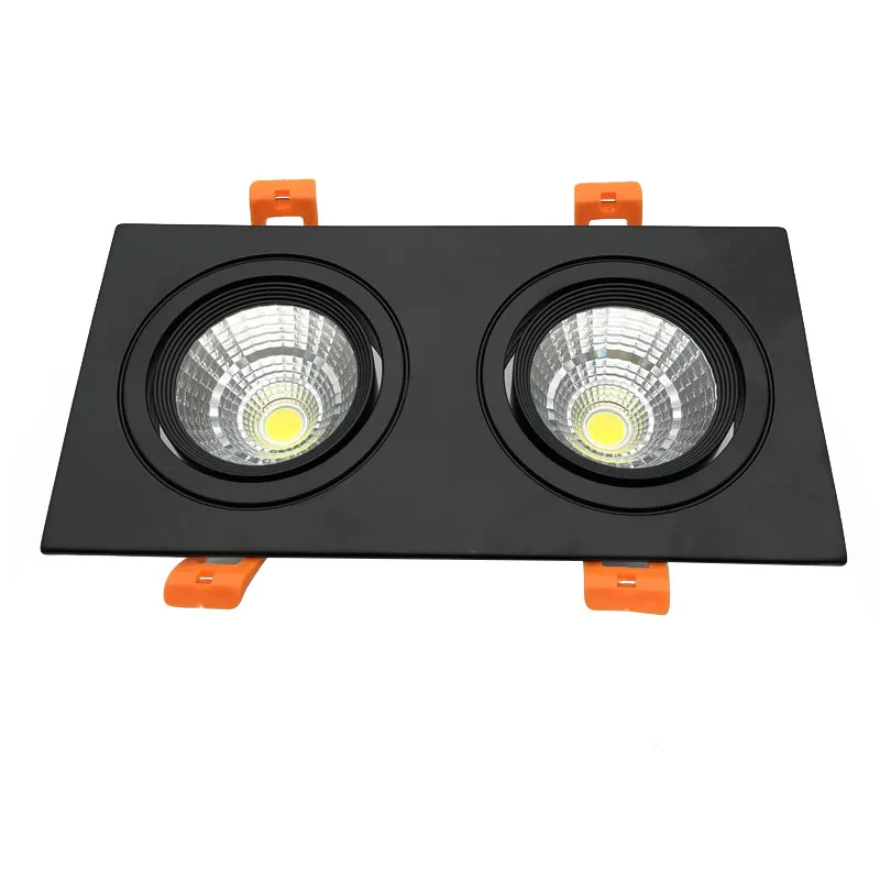 Double Head Black Светодиодный Светодиодный светильник с двойной головкой COB 110 V-220 V 3W 7W 12W Потолочный встраиваемый светильник точечные потолочные светильники 3000 K/4000 K/6000 K - Испускаемый цвет: Double Head Black