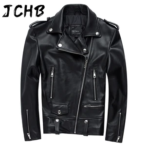 Men JCHB Jacket 2021 Men's Clothing Coat Men Autumn Real Sheepskin Leather Jackets Mens Motorcycle Clothes Ropa Hombre LXR383 10 item image