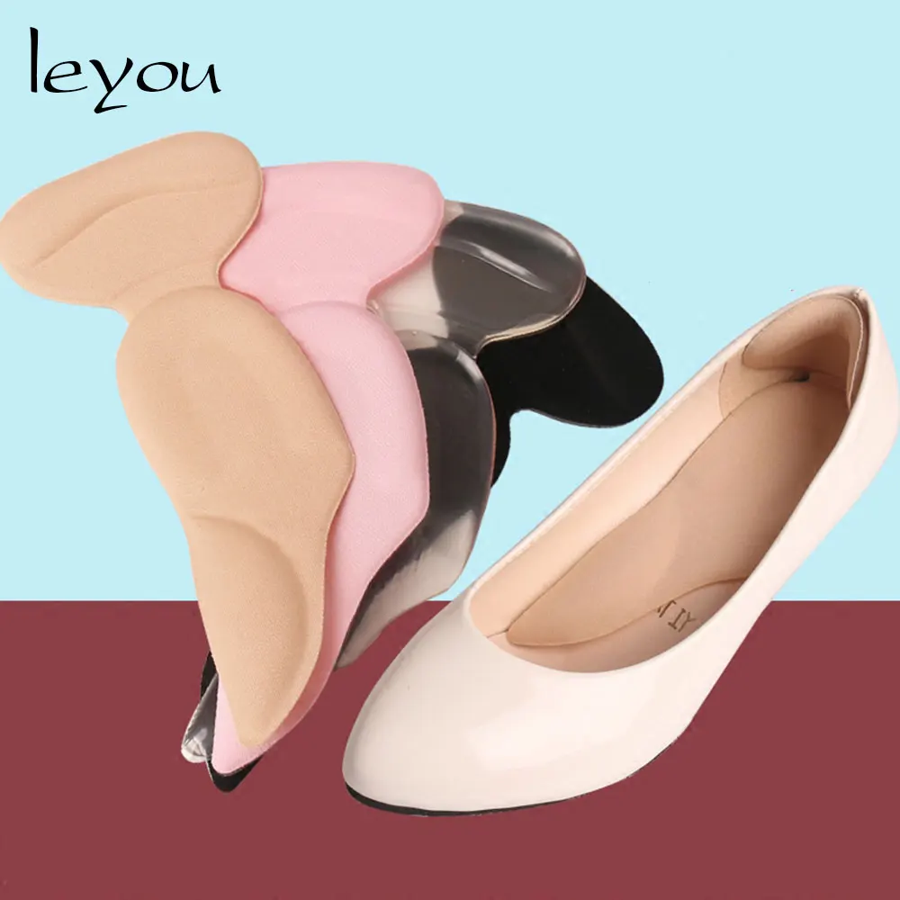 Leyou T Shape Shoe Cushion Silicon Heel Grips Pads Gel Arch Support Insoles for Flat Foot Half Insole Self-adhesive Insert Pad