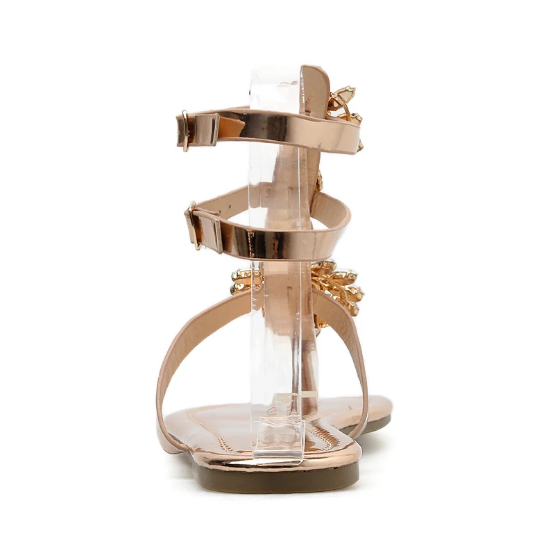 2020 женские сандалии стразы на плоской подошве богемные гладиаторы женская