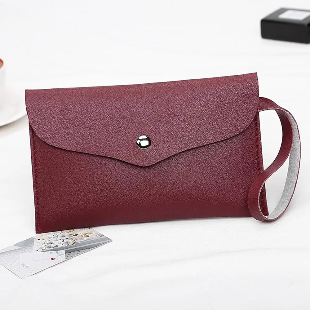 red Simple Designer Zipper Women Leather Slim Wallet Female Purse Clutch Thin Wristlet Phone Coin Credit Card Holder Dollar - Цвет: red