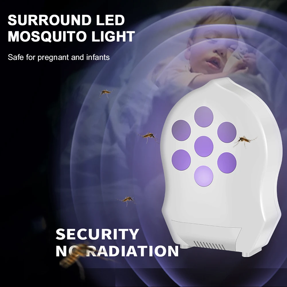 

LED Mosquito Trap UV Lamp Physical Mosquito Killer Repellent USB Flying Pests Repeller Lamp for Indoor