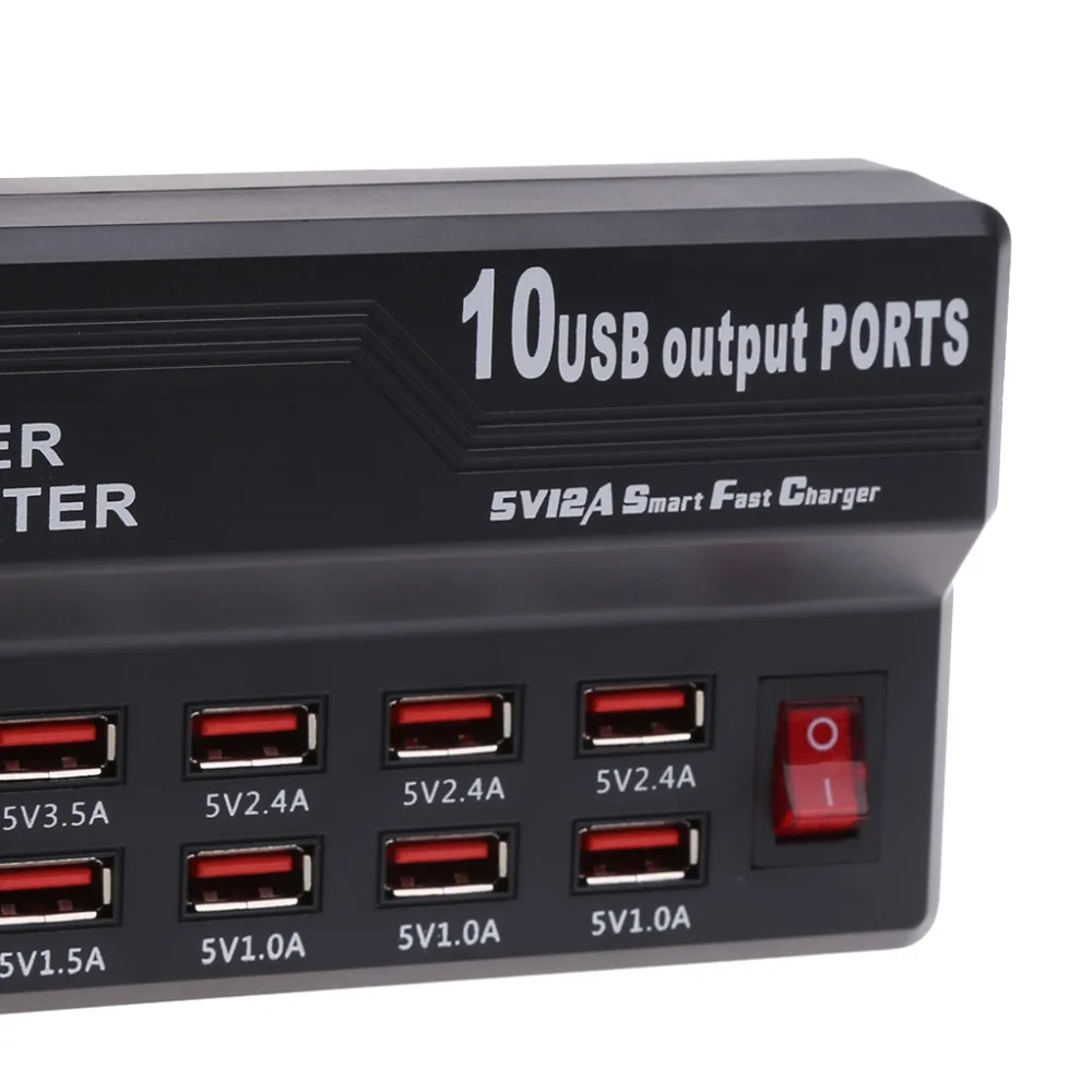 10 портов usb-хаб быстрая зарядная станция настенное дорожное настольное зарядное