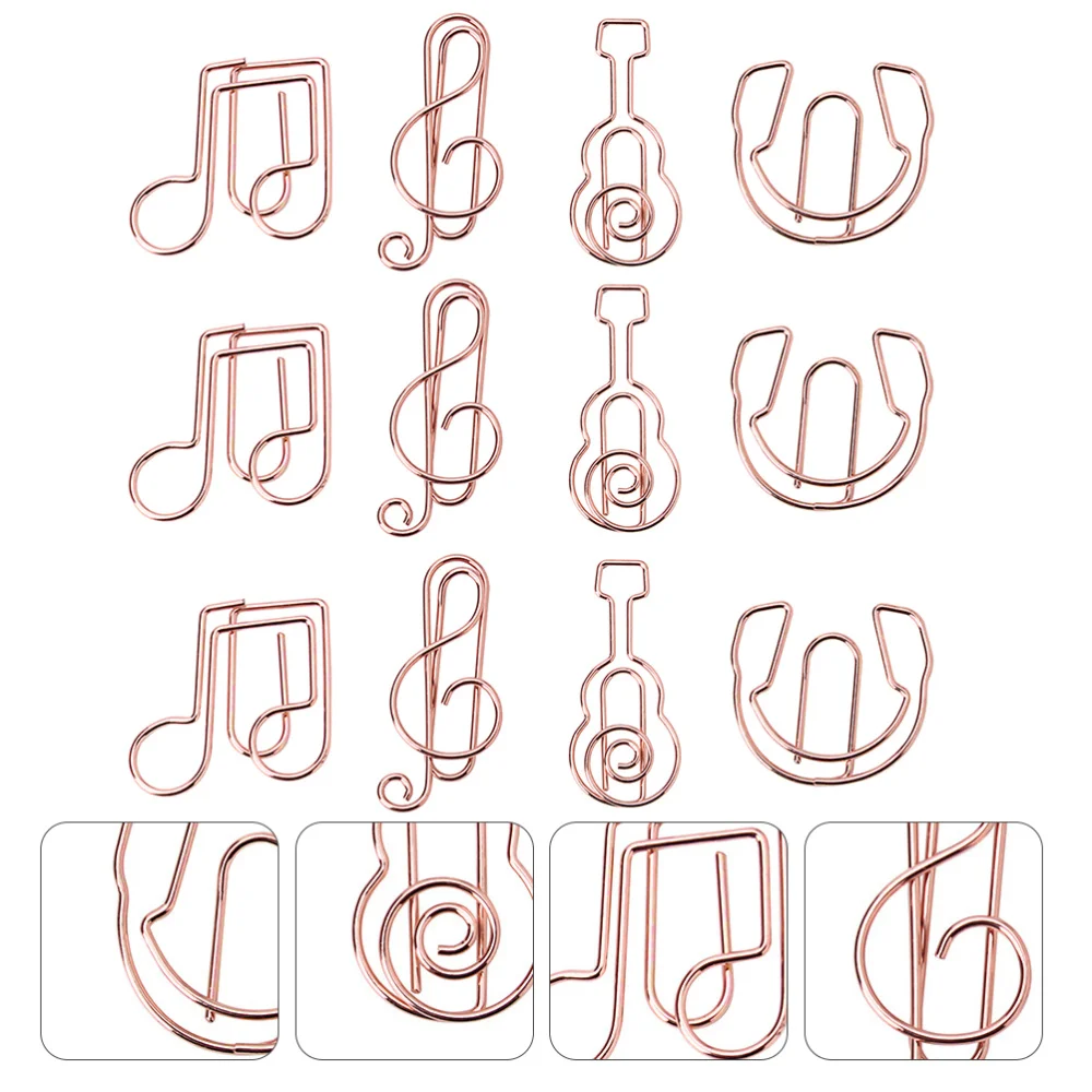 

12pcs Metal Creative Musical Instrument Notes Shaped Paper Clips Mixed Style