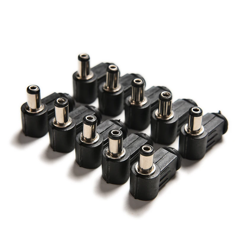 Black 10PCS 90 Degree Right Angle 2.1x5.5mm 2.1mm DC Power Cable Male Plug Socket Soldering Cord Tip Adapter Connector | Компьютеры и