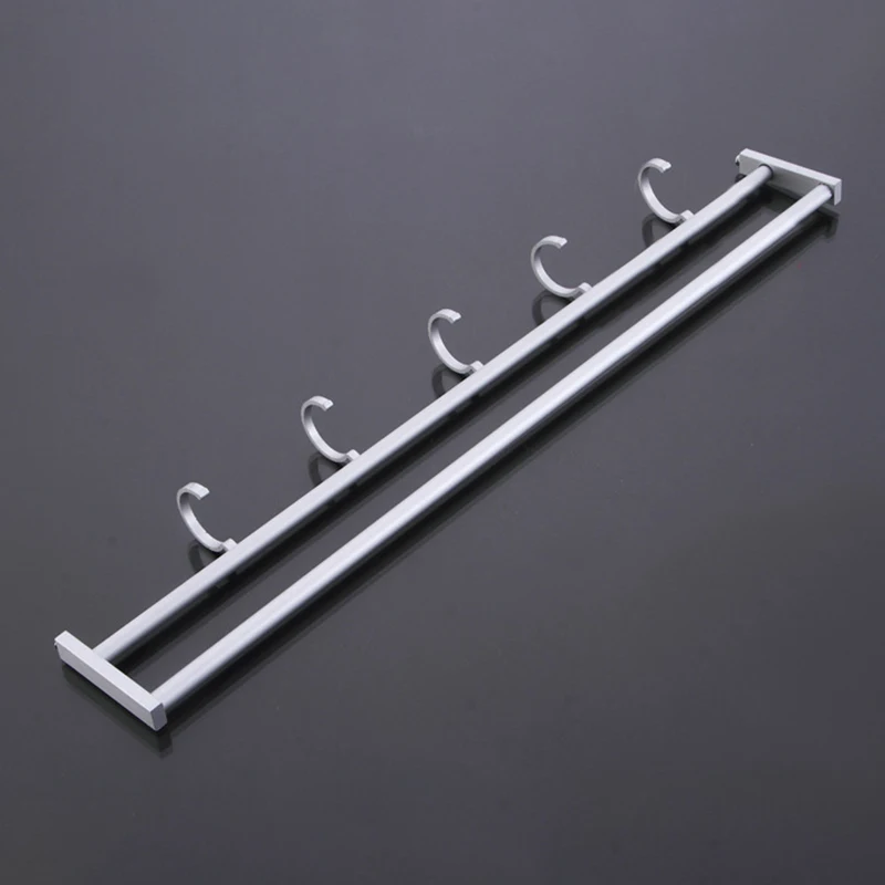 

2 Layer Aluminum Wall-Mounted Shower Shelf Metal Bathroom Towel Coat Rack Shower Tray Bathroom Towel Bracket
