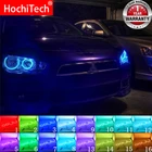 Разноцветный RGB LED Angel Eyes Halo Ring Eye DRL RF пульт дистанционного управления для Mitsubishi Lancer 2008 - 2015 без проектора аксессуары