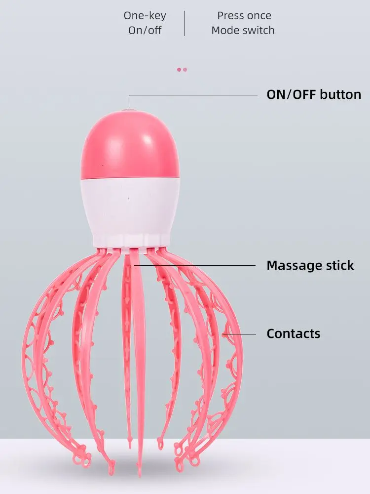 Электрический массажер для головы в виде осьминога перезаряжаемое устройство