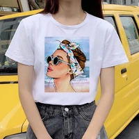 new pretty lady images printed t shirts women harajuku streetwear casual plus size white t shirt summer short sleeve tops tshirt