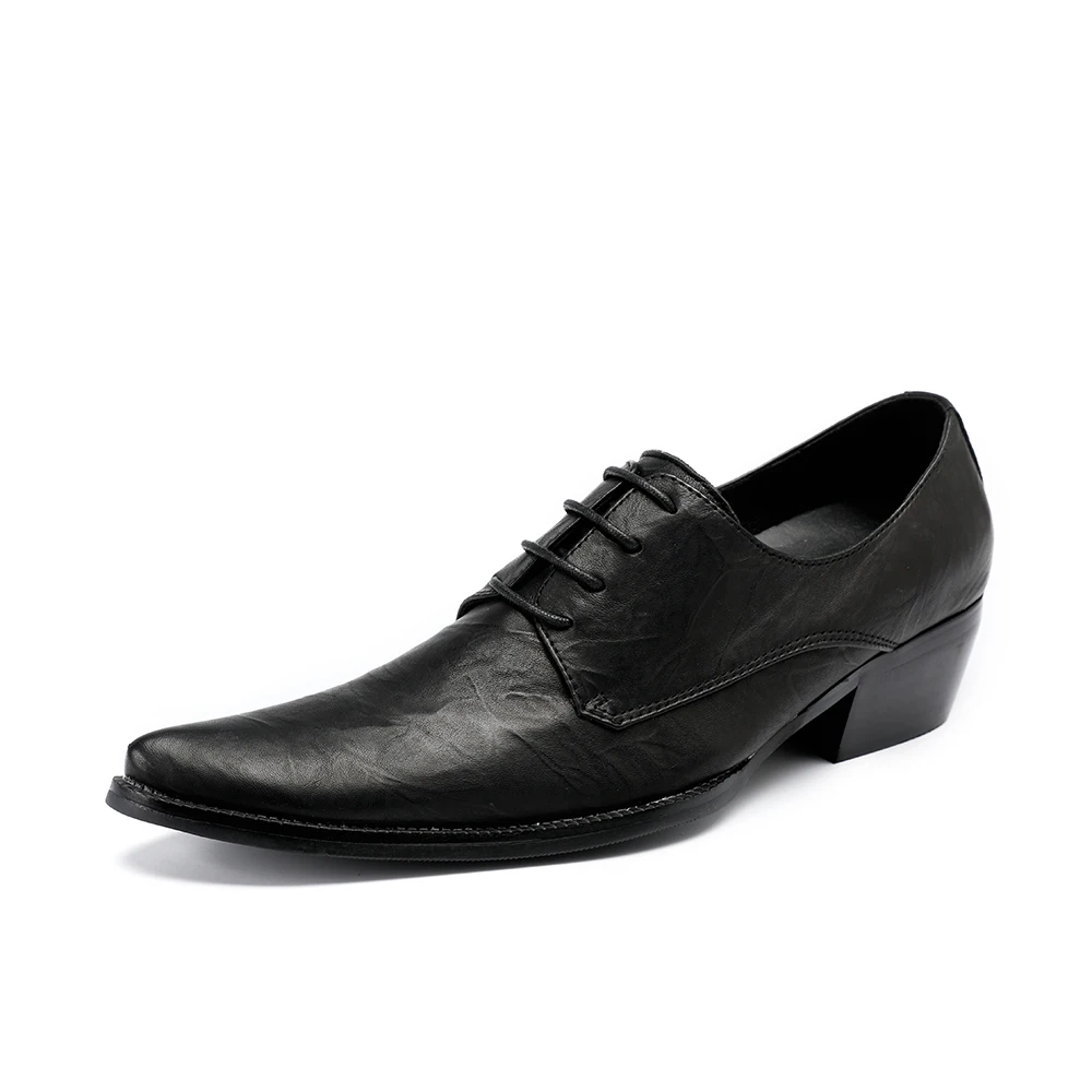 Christia Bella Sapato Masculino Мужские Туфли под платье черные кожаные оксфорды с острыми