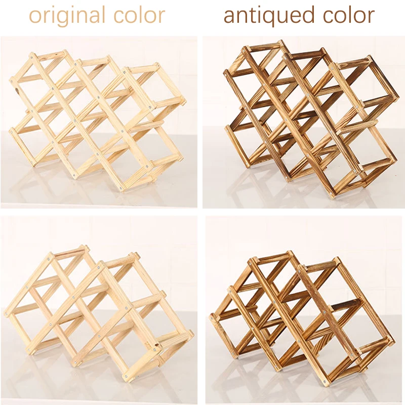 

Collapsible Wooden Wine racks bottle cabinet stand Holders wood shelf organizer storage for retro display cabinet