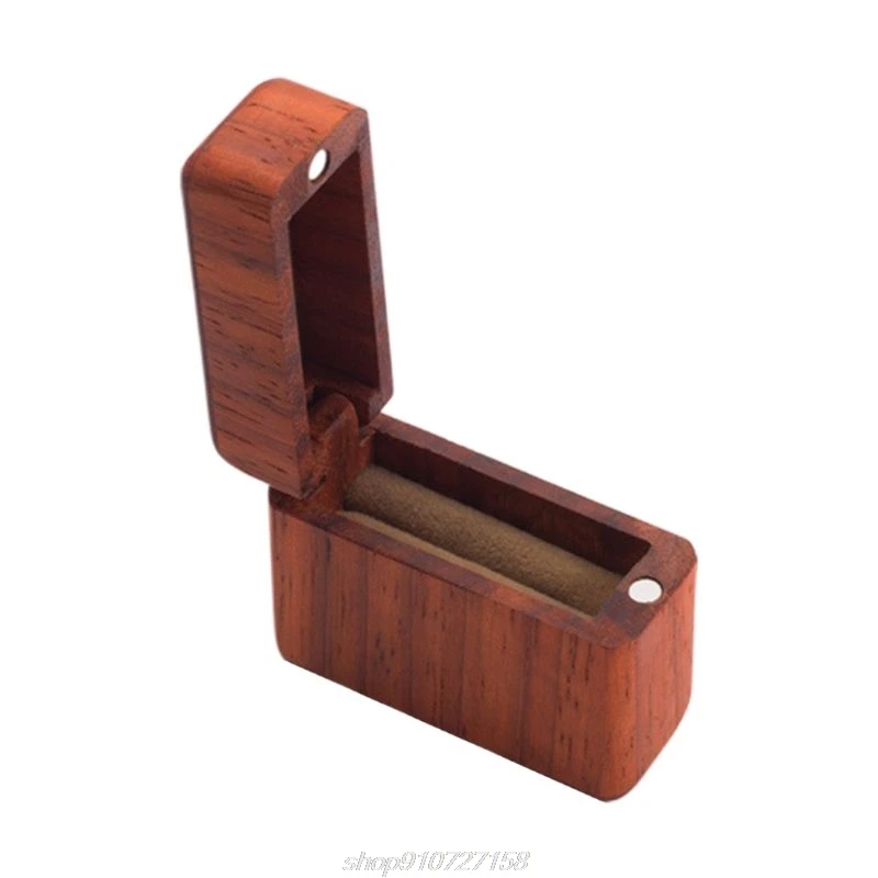 

Vintage Wedding Wood Ring Box Jewelry Storage Box Necklace Earrings Container Storage Case J08 21 Dropshipping
