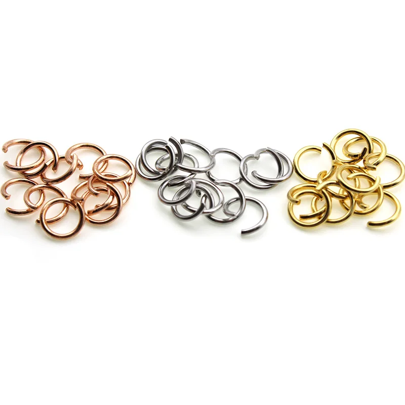 

100pcs Stainless Steel Rose Gold Open Jump Rings Split Ring Connector Fit DIY Necklace Bracelets Chains Jewelry Making Materials