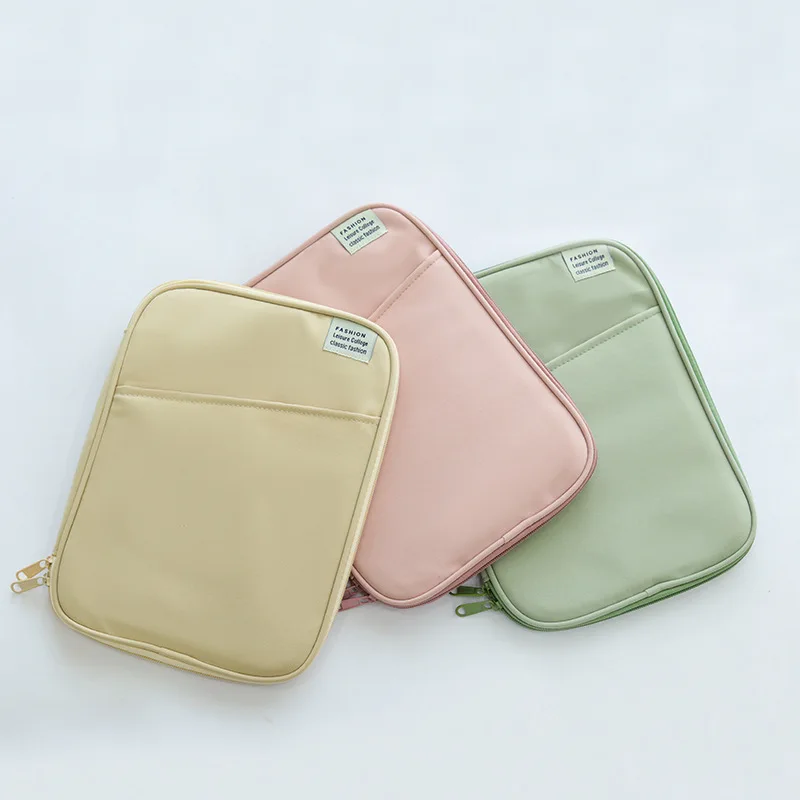 

Solid Tablet Case Girls Korean Concise 11 13 10.2 inch Travel Business Mac Case Green Pink Protective Cover Laptop IPad Bag 364