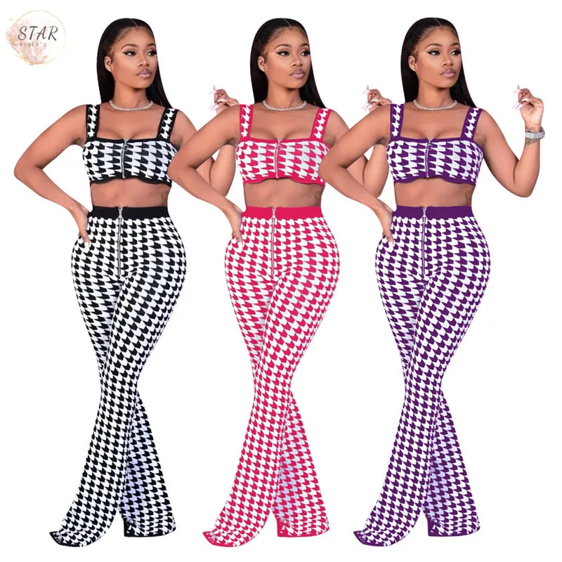 

Женский укороченный топ и брюки Palid, комплект из двух предметов, жилет, расклешенные леггинсы, уличная одежда, клубный комплект, оптовая прод...