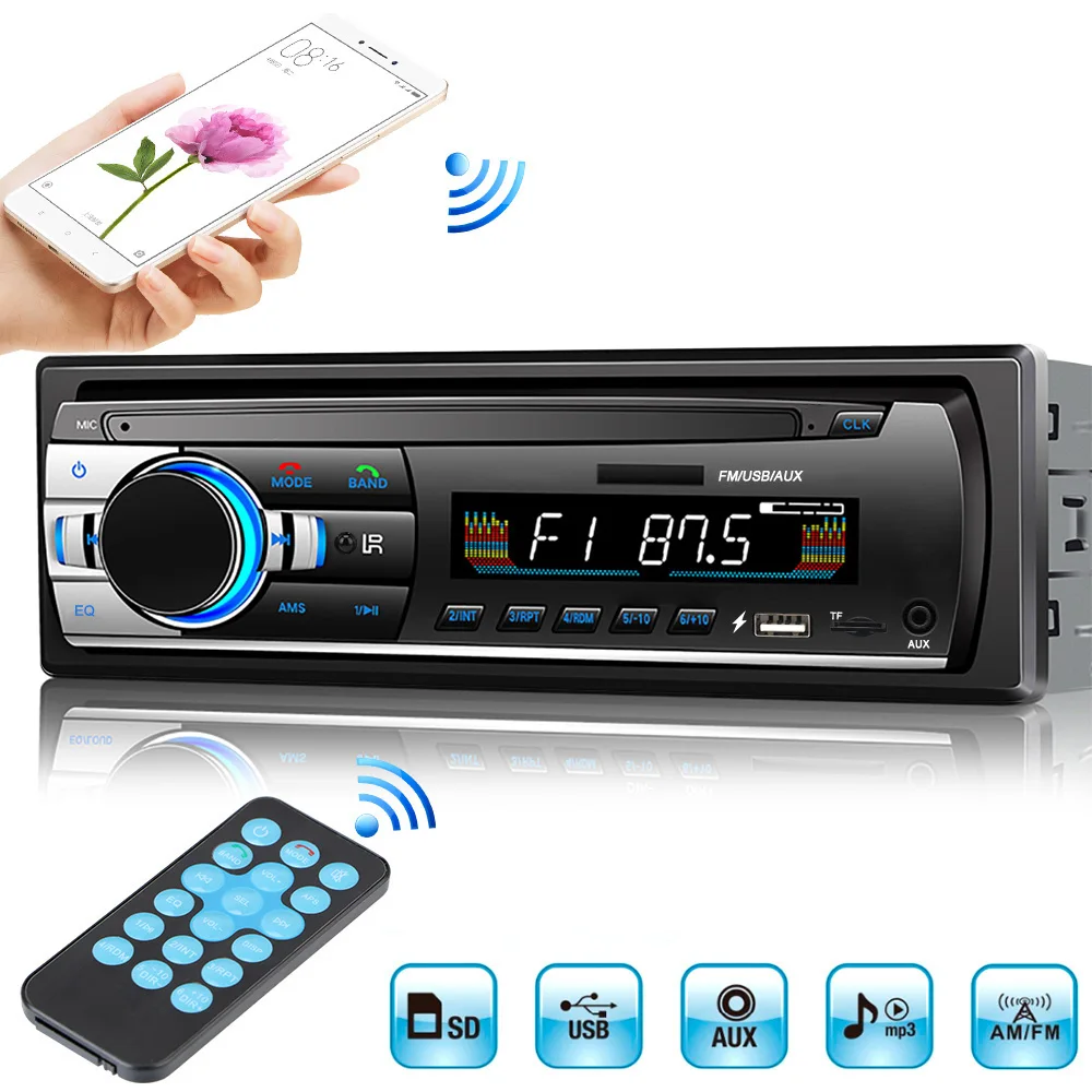 

Bluetooth Autoradio Car Stereo Radio Car MP3 Multimedia Player FM Aux Input Receiver SD USB JSD-520 12V In-dash 1 din