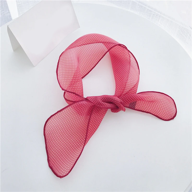 

2020 Fashion Summer Organza Wave Point Pattern Small Neck Scarf Vintage Girls Sweet Frivolous Hair Band Accessories Wholesale