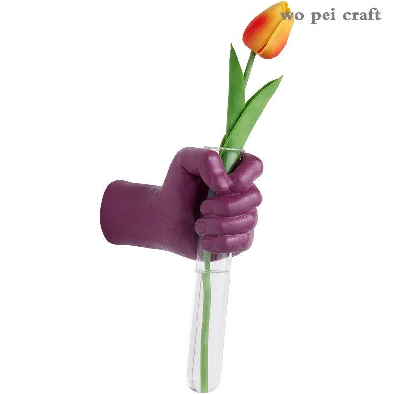 

Nordic Simulation Fist Resin Wall Vase Flower Insert Office Living Room Hydroponics Hanging Ornaments Vases Wall Decoration